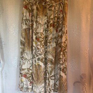 Fern & earthy print boho midi maxi skirt
